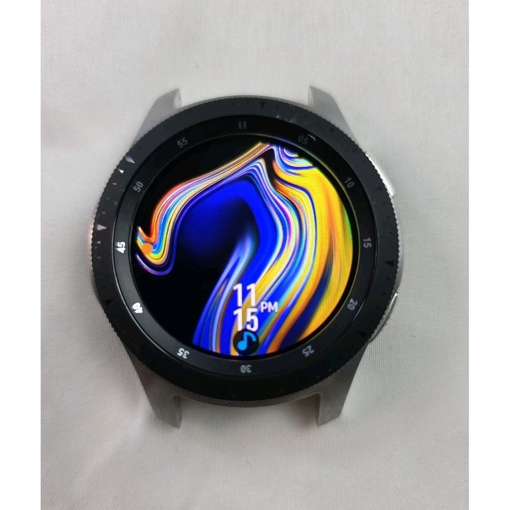 Samsung Galaxy Watch SM-R800 Smartwatch 46mm Stainless Steel - Black No Band - Picture 6 of 14